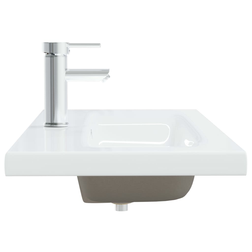 Lavabo da Incasso con Rubinetto 101x39x18 cm in Ceramica Bianco 148627