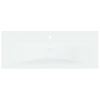 Lavabo da Incasso con Rubinetto 101x39x18 cm in Ceramica Bianco 148627