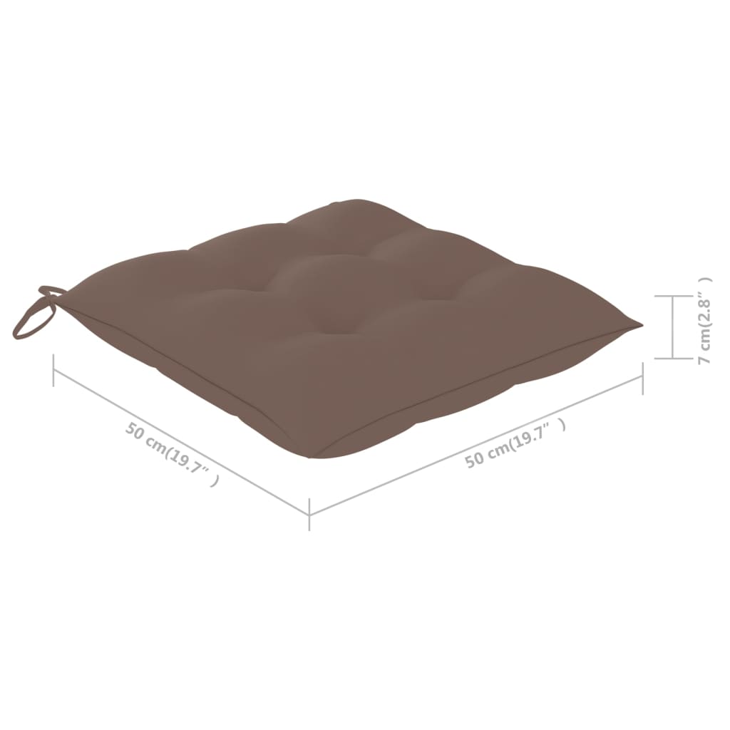 Sedie da Pranzo da Giardino con Cuscini 3 pz Massello di Acacia 3060850