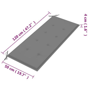 Panchina da Giardino 2 Posti e Cuscino 120cm Massello Eucalipto cod mxl 75764