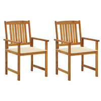 Sedie da Giardino con Cuscini 2 pz in Massello di Acacia cod mxl 11490