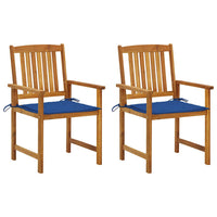 Sedie da Giardino con Cuscini 2 pz in Massello di Acacia cod mxl 7903