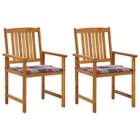 Sedie da Giardino con Cuscini 2 pz in Massello di Acacia
