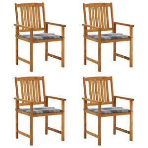 Sedie da Giardino con Cuscini 4 pz in Massello di Acacia