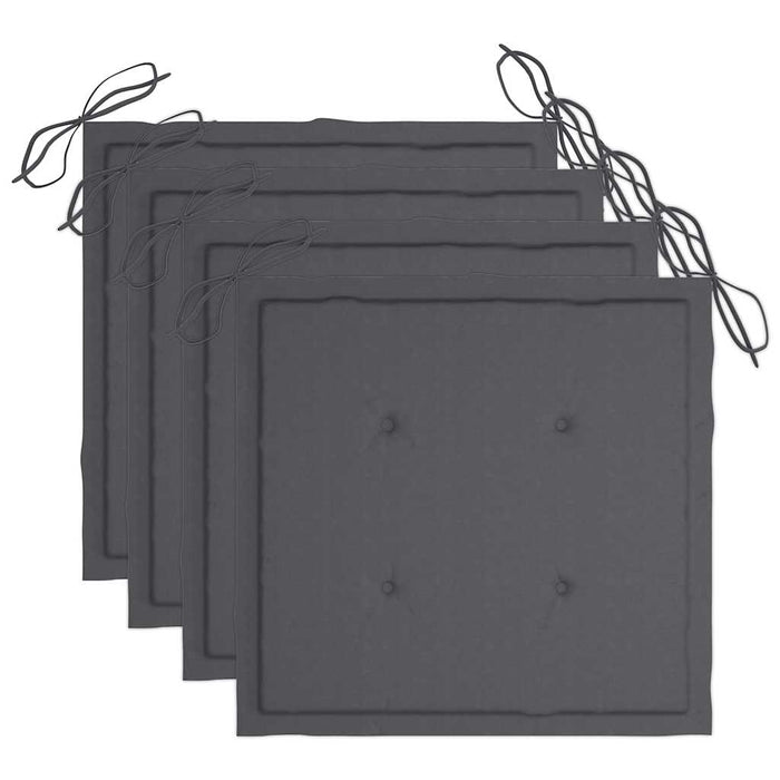 Sedie da Giardino con Cuscini 4 pz in Massello di Acacia Grigio cod mxl 23646