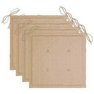 Sedie da Giardino con Cuscini 4 pz in Massello di Acacia Grigio cod mxl 22783