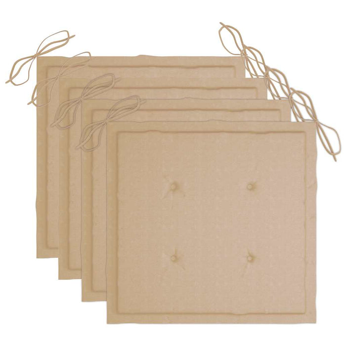 Sedie da Giardino con Cuscini 4 pz in Massello di Acacia Grigio cod mxl 22783