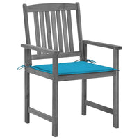 Sedie da Giardino con Cuscini 4 pz in Massello di Acacia Grigio 3061230