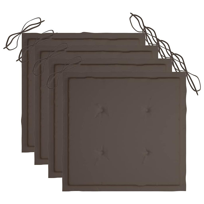 Sedie da Giardino con Cuscini 4 pz in Massello di Acacia Grigio cod mxl 7915