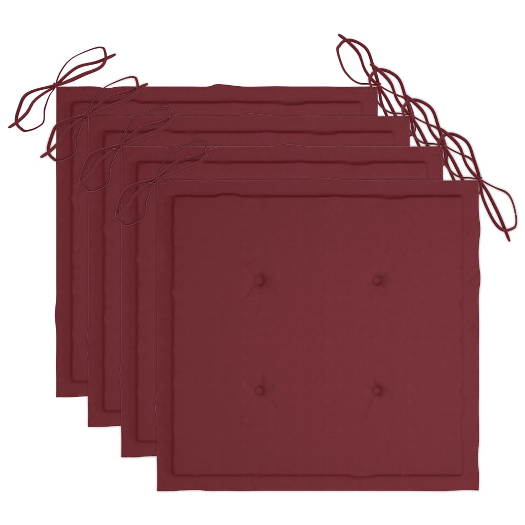 Sedie da Giardino con Cuscini 4 pz in Massello di Acacia Grigio cod mxl 17276