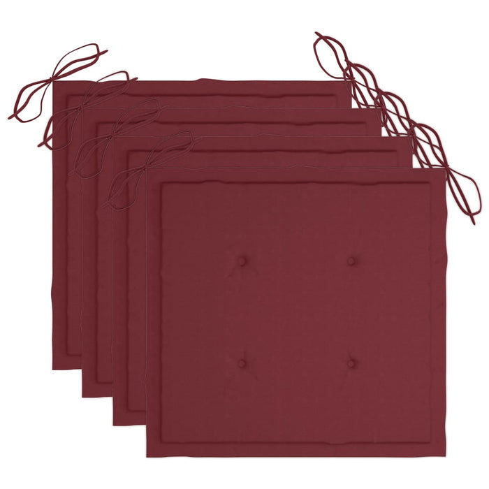 Sedie da Giardino con Cuscini 4 pz in Massello di Acacia Grigio cod mxl 17276