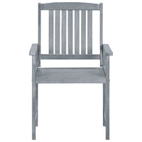 Sedie da Giardino con Cuscini 4 pz in Massello di Acacia Grigio cod mxl 12810