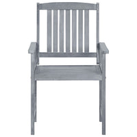 Sedie da Giardino con Cuscini 4 pz in Massello di Acacia Grigio cod mxl 17277