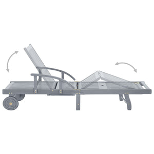 Lettino Prendisole da Giardino con Cuscino Massello di Acacia cod mxl 75697