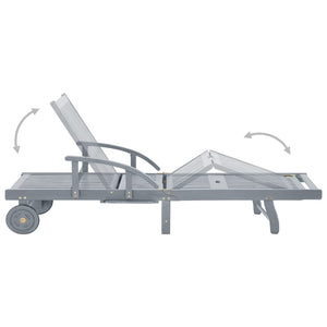 Lettino Prendisole da Giardino con Cuscino Massello di Acacia cod mxl 62881