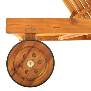 Lettino Prendisole da Giardino con Cuscino Massello di Acacia cod mxl 62383