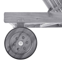 Sdraio sedia a sdraio lettino da giardino prendisole terrazza mobili da esterno con cuscino grigio legno massello di acacia 02_0012484