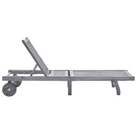 Sdraio da Giardino Grigia con Cuscino in Massello di Acacia cod mxl 72119