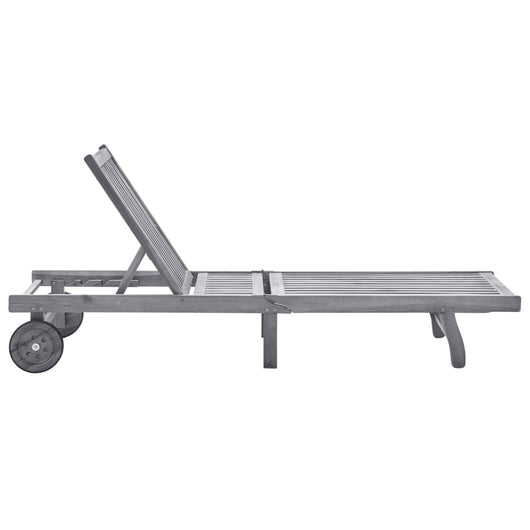 Sdraio da Giardino Grigia con Cuscino in Massello di Acacia cod mxl 72120