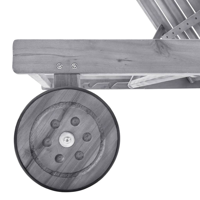 Sdraio da Giardino Grigia con Cuscino in Massello di Acacia cod mxl 72120