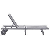 Sdraio da Giardino Grigia con Cuscino in Massello di Acacia cod mxl 72127