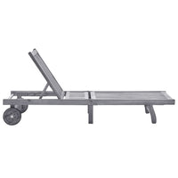 Sdraio da Giardino Grigia con Cuscino in Massello di Acacia cod mxl 61130