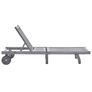 Sdraio da Giardino Grigia con Cuscino in Massello di Acacia cod mxl 61130