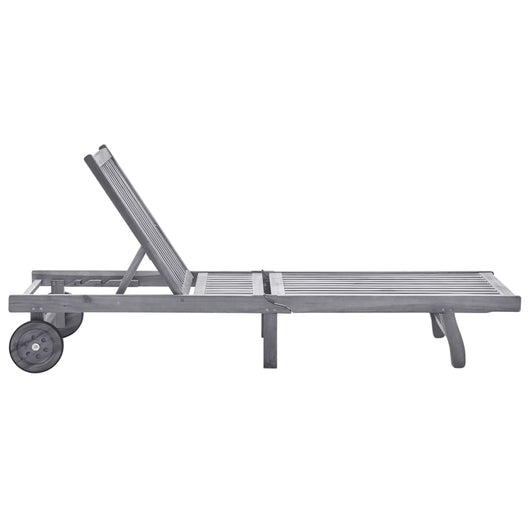 Sdraio da Giardino Grigia con Cuscino in Massello di Acacia cod mxl 61130