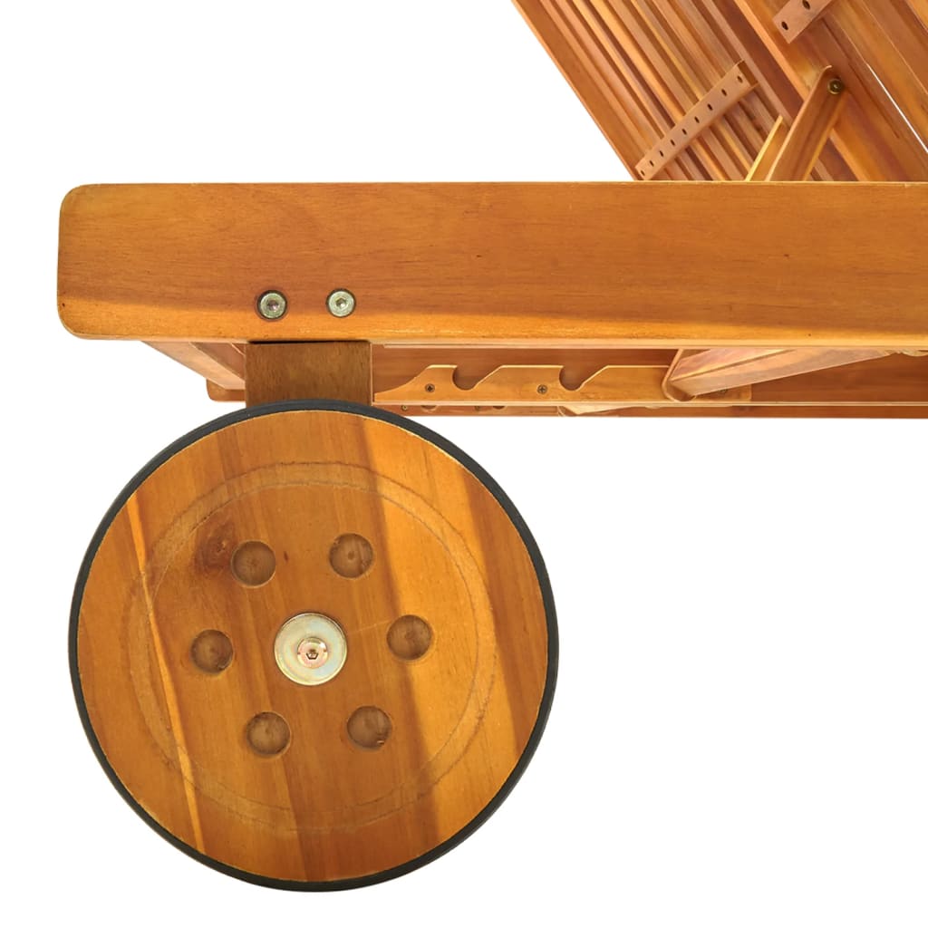 Sdraio da Giardino a 2 Posti con Cuscini in Massello di Acacia cod mxl 11784