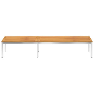 Sdraio con Cuscino in Legno Massello di Acacia e Acciaio Inox 3061460