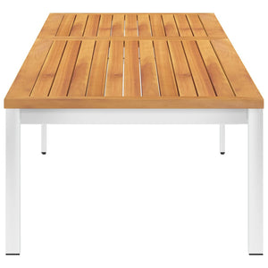 Sdraio con Cuscino in Legno Massello di Acacia e Acciaio Inox 3061460