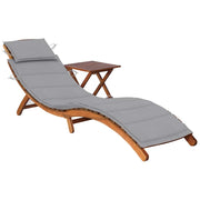 Sdraio da Giardino con Cuscino e Tavolo in Massello di Acacia cod mxl 44785