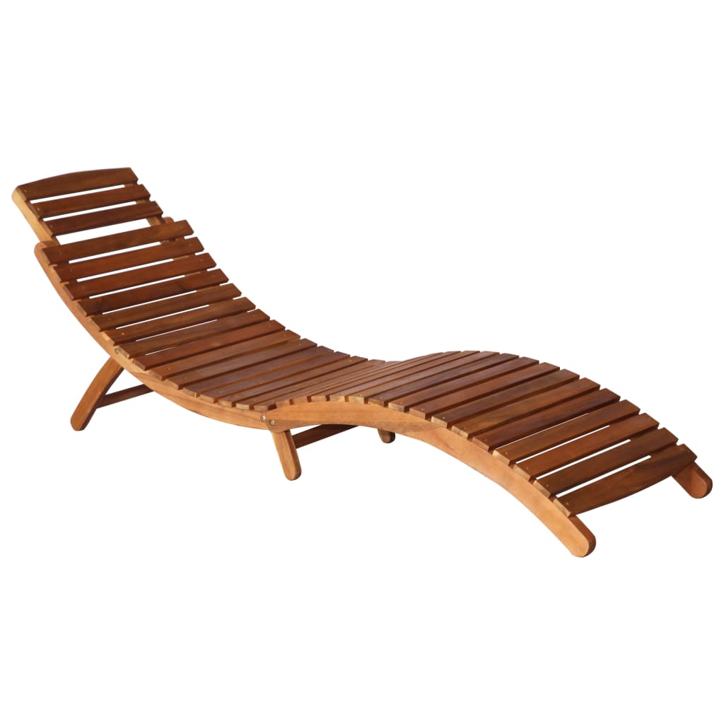 Sdraio da Giardino con Cuscino e Tavolo in Massello di Acacia cod mxl 77010