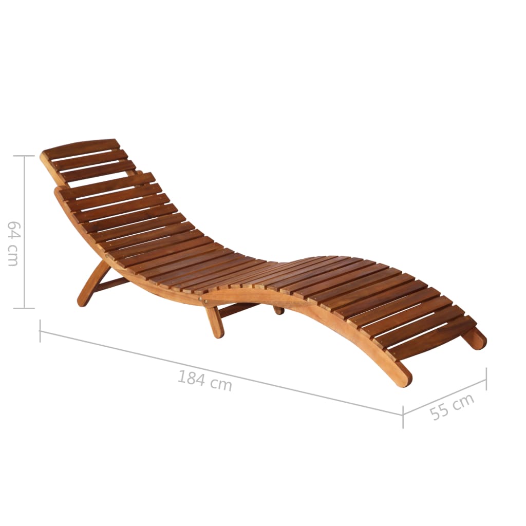 Sdraio da Giardino con Cuscino e Tavolo in Massello di Acacia cod mxl 77010