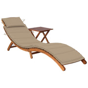 Sdraio da Giardino con Cuscino e Tavolo in Massello di Acacia cod mxl 45312