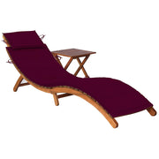 Sdraio da Giardino con Cuscino e Tavolo in Massello di Acacia cod mxl 24001