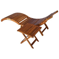 Sdraio da Giardino con Cuscino e Tavolo in Massello di Acacia cod mxl 72059
