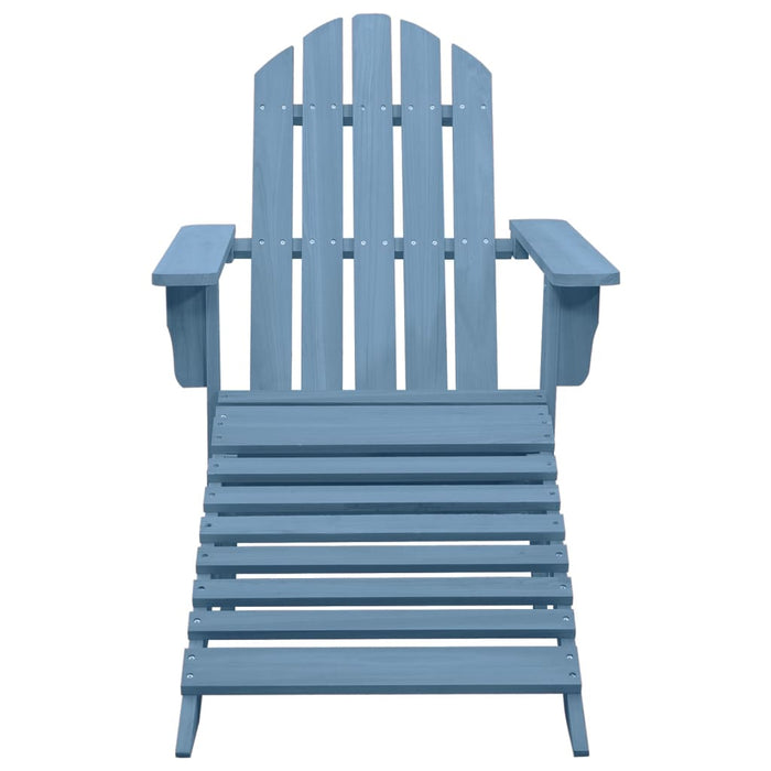 Sedia Giardino Adirondack con Ottomana Massello di Abete Blu 315865