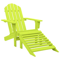 Sedia Giardino Adirondack con Ottomana Massello di Abete Verde cod mxl 12174
