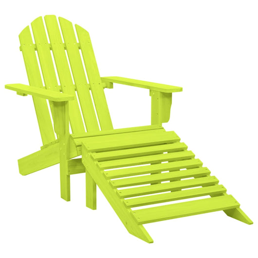 Sedia Giardino Adirondack con Ottomana Massello di Abete Verde cod mxl 12174