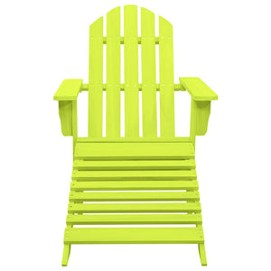 Sedia Giardino Adirondack con Ottomana Massello di Abete Verde cod mxl 12174
