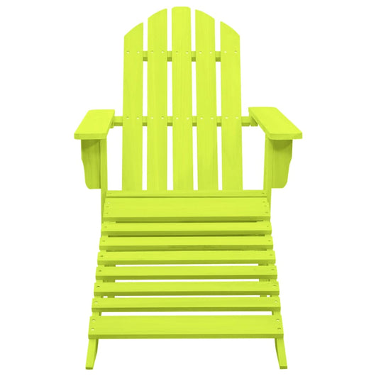 Sedia Giardino Adirondack con Ottomana Massello di Abete Verde cod mxl 12174