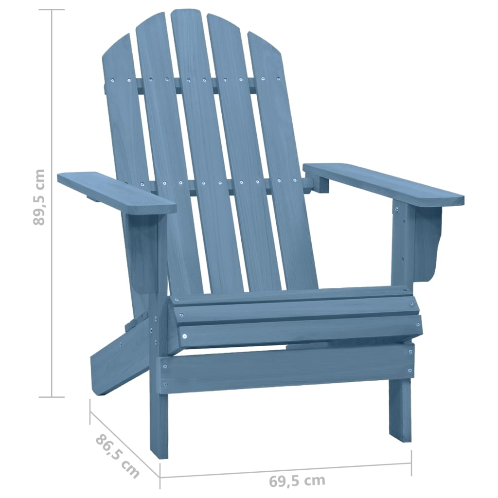 Sedia Giardino Adirondack in Legno Massello di Abete Blu 315875