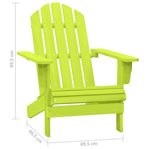 Sedia Giardino Adirondack in Legno Massello di Abete Verde 315876