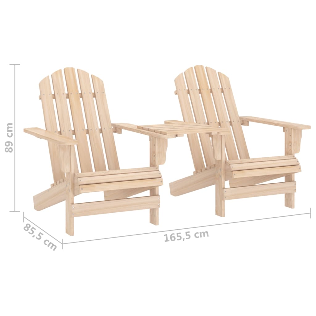 Sedie da Giardino Adirondack con Tavolino in Legno Abete 315892