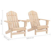Sedie da Giardino Adirondack con Tavolino in Legno Abete 315892