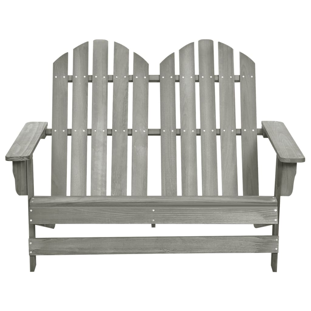 Sedia da Giardino Adirondack a 2 Posti in Legno di Abete Grigia 315900