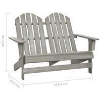 Sedia da Giardino Adirondack a 2 Posti in Legno di Abete Grigia 315900
