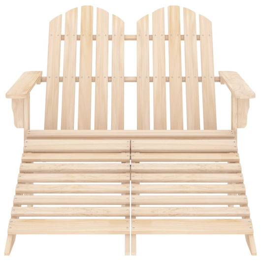 Sedia 2 Posti Adirondack con Ottomana in Abete Massello