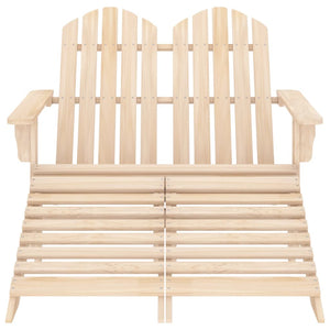 Sedia da Giardino a 2 Posti con Pouf in Legno di Abete 315912